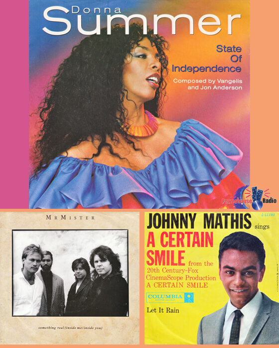 Donna Summer State of Independence, Mr Mr, and Johnny Mathis